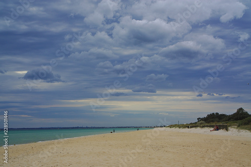 Cloudy day on beach