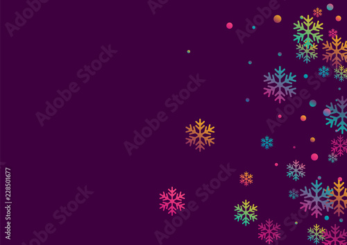 Winter snowflakes and circles border illustration.