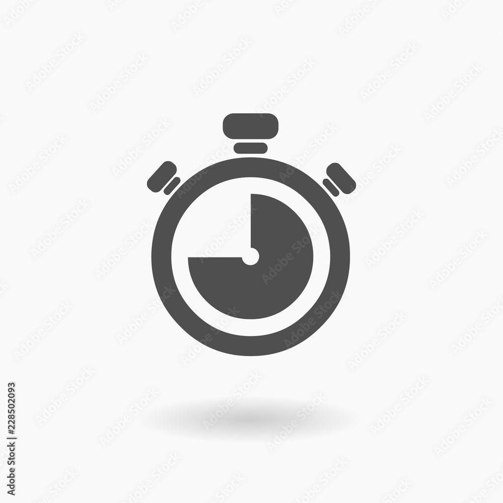 Stopwatch Timer Vector Icon Illustration silhouette. Stopwatch Timer Vector Icon Illustration silhouette.