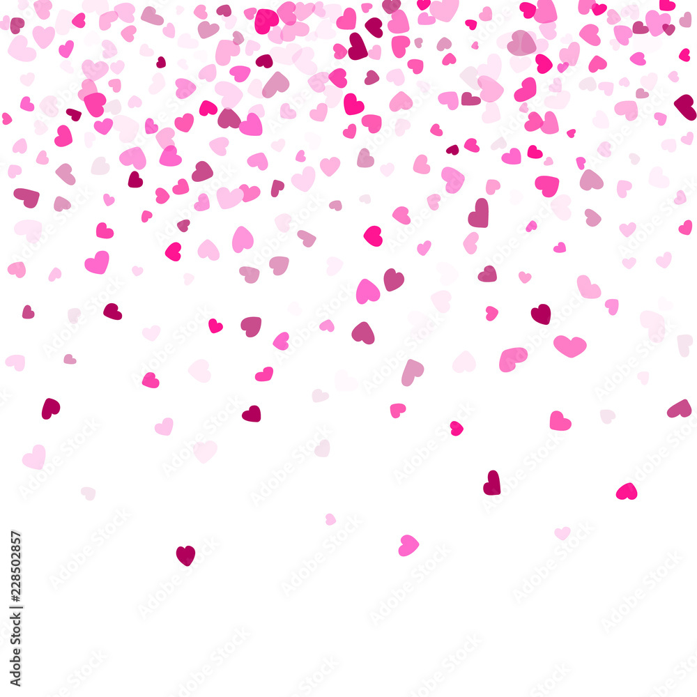 Hearts confetti flying vector background design.