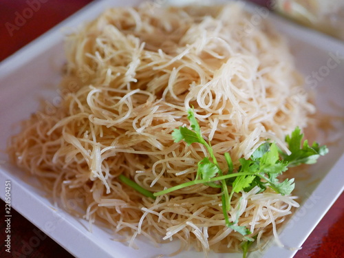 Close up of stir-fried vermicelli with soy sauce - delicious street food in Thailand