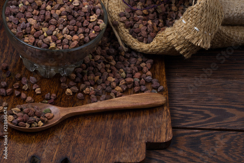 chick pea isolated on texture background 