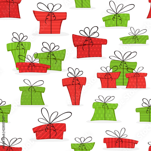 Seamless Background with Christmas Presents