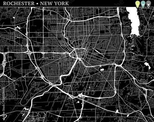 Simple map of Rochester, New York photo