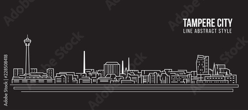 Cityscape Building Line art Vector Illustration design - Tampere city photo