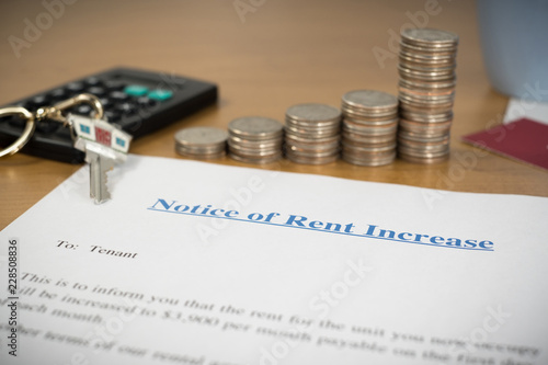 RENT INCREASE NOTICE (The Image Has Shallow Depth Of Field)