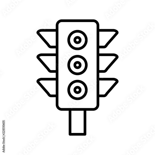 Traffic signals line black icon