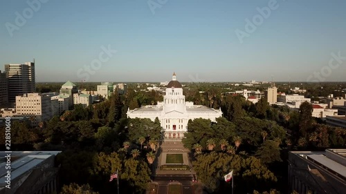 California State Capitol.Aerial view. Sacramento,California USA 4K