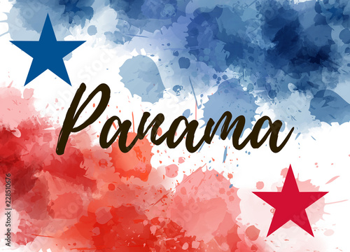 Panama background with watercolor splashes