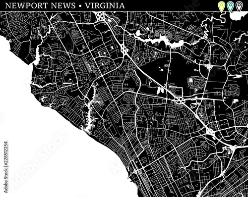 Simple map of Newport News, Virginia photo