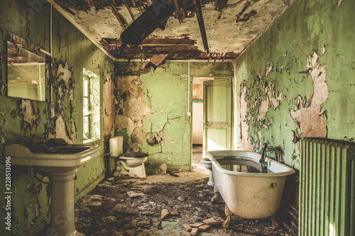 Schilderij op canvas URBEX - Salle de bain délabré