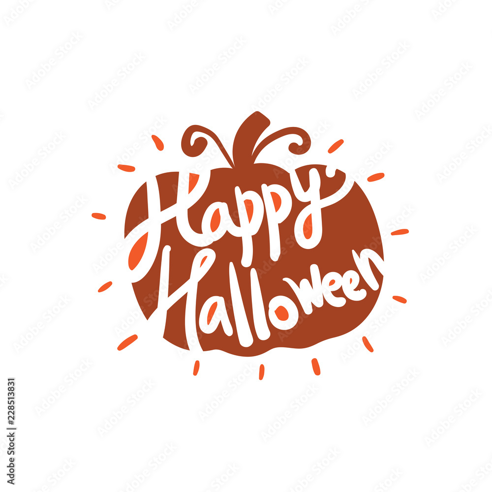 Fototapeta premium Art card for Happy Halloween.Design template for flyers, posters,ecards, invitations, brochures. Creative style. Vector illustration