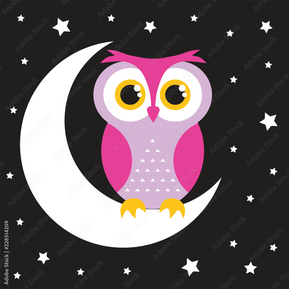Naklejka premium owl in the moon