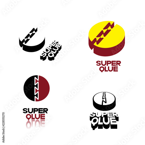 
Illustration in the form of a chemical scheme of glue in the form of a symbol or logo.