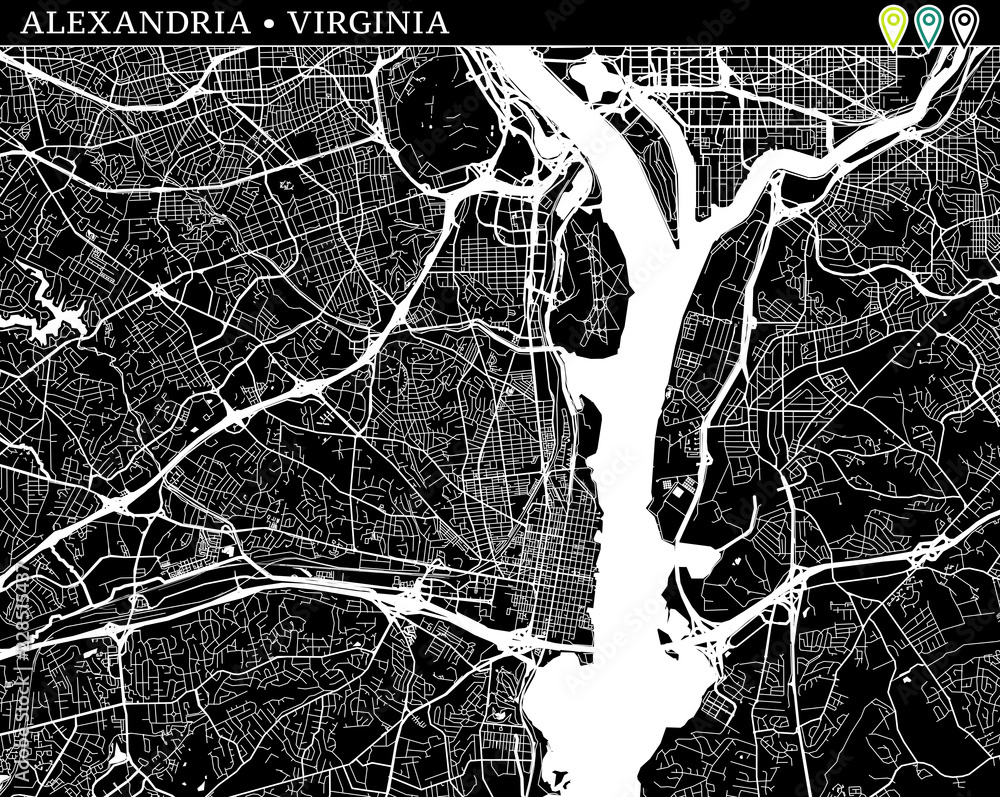 simple-map-of-alexandria-virginia-stock-vector-adobe-stock