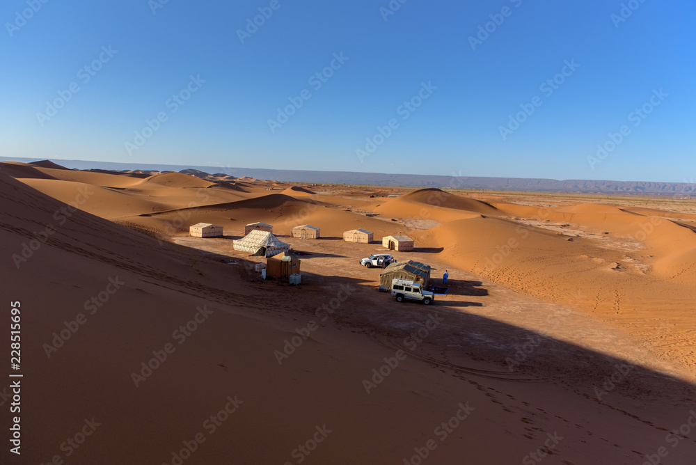 Camp in the oasis, Erg Gegaga, Morroco Camp in the oasis, Erg Gegaga, Morroco