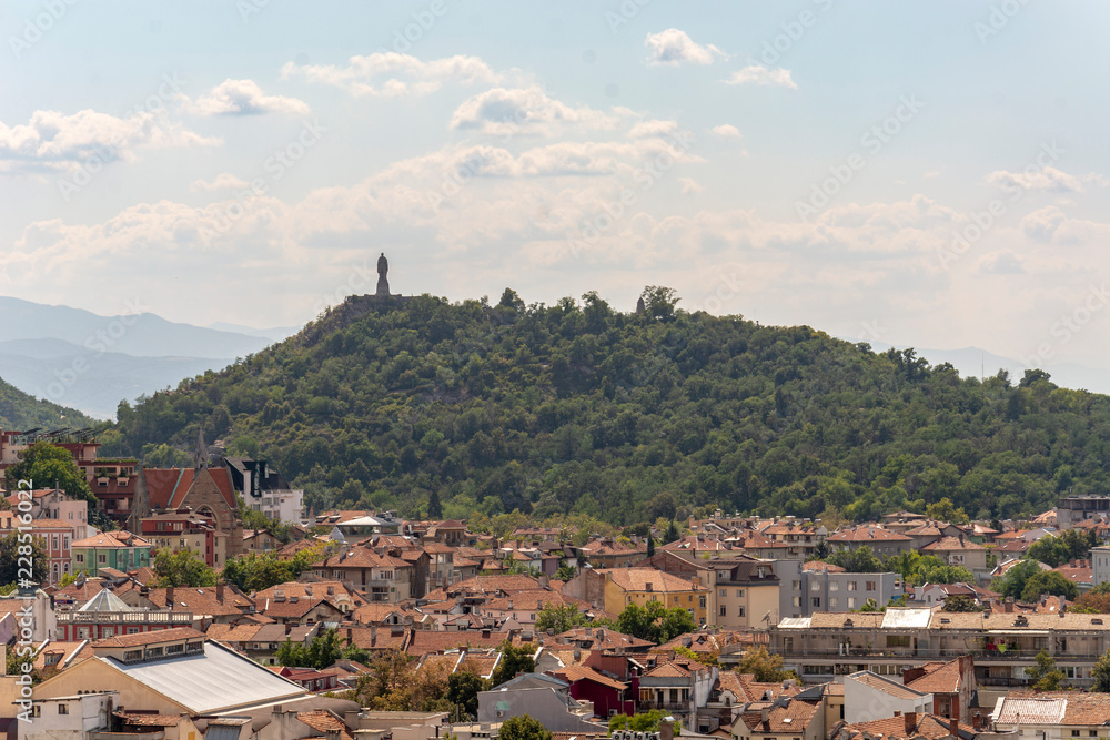 Panoramic view of the Alyosha monument in Plovdiv,Bulgaria.