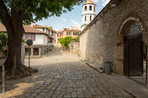 Old curved street in plovdiv,bulgaria.