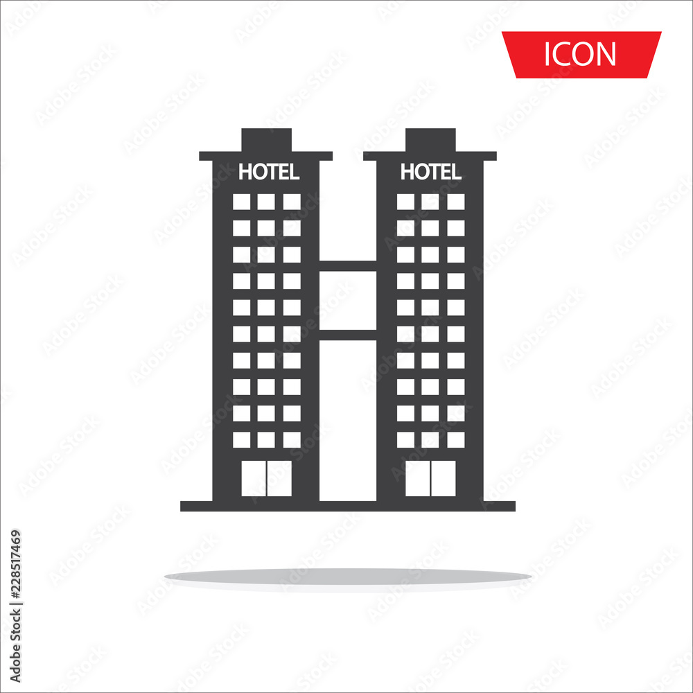 Hotel icon vector isolated on whitebackground Hotel icon vector isolated on whitebackground