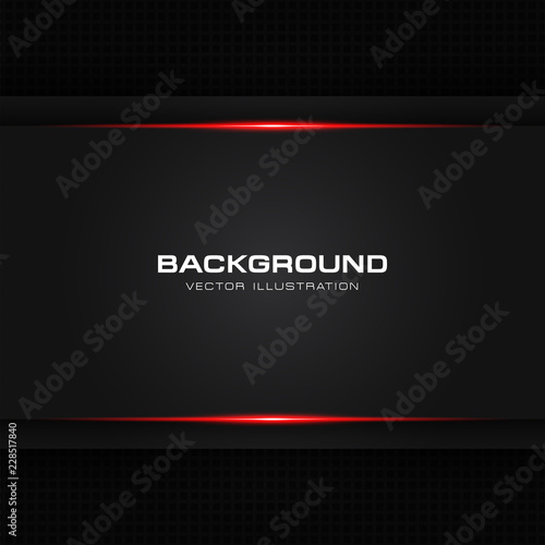 abstract metallic red shiny color black frame layout modern tech design vector template background