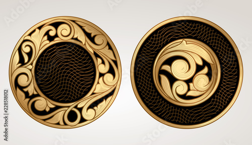 Golden ornate decorative design