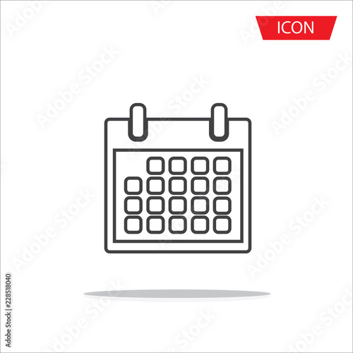 Calendar icon isolated on white background.