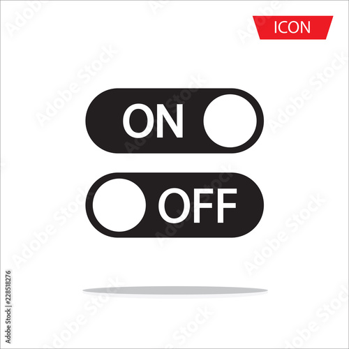 On off vector icon, switch symbol. Modern icon isolated on white background.