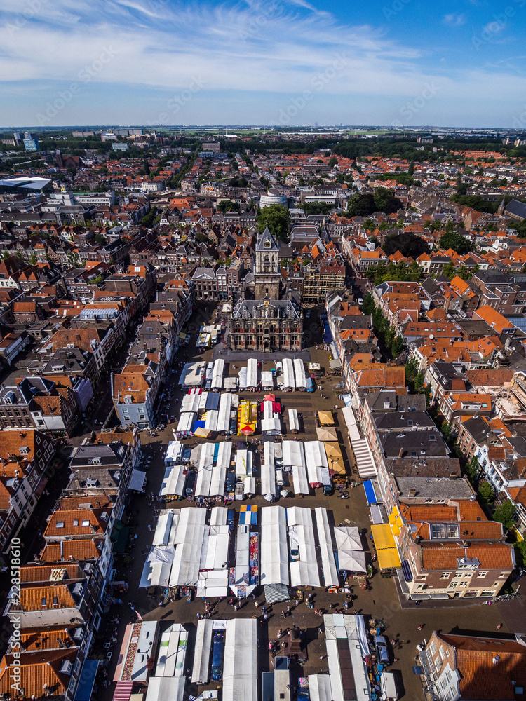 view from tower of Nieuwe Kerk in Delft 