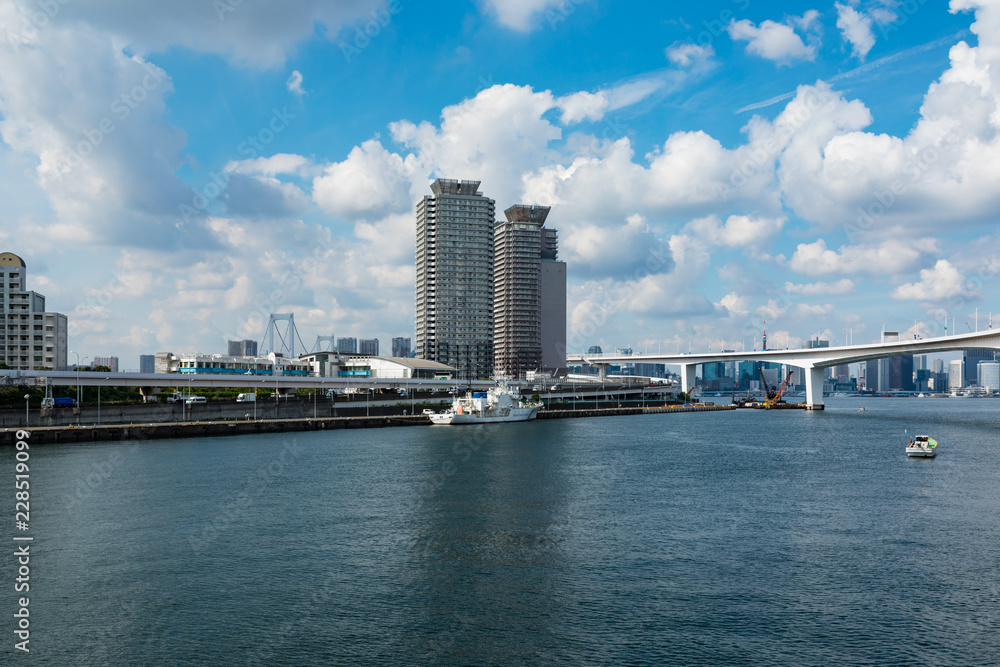 (東京都ー都市風景)のぞみ橋から望むウォーターフロント風景3 (東京都ー都市風景)のぞみ橋から望むウォーターフロント風景3