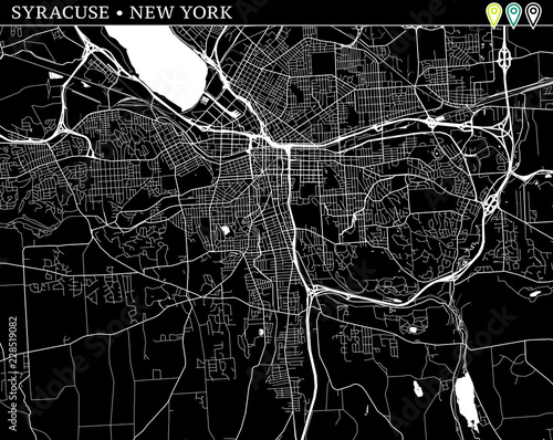 Simple map of Syracuse, New York