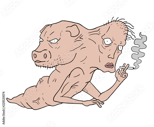 abstract monster smoking