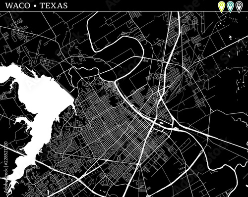 Simple map of Waco, Texas photo