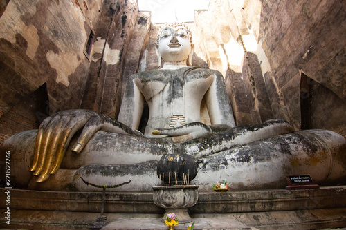 Sukhothai Thailand  Big Buddha The width of 11.30 meters, 15 meters high, is the art of Sukhothai Built from the Sukhothai period, Travel of Thailand.  photo