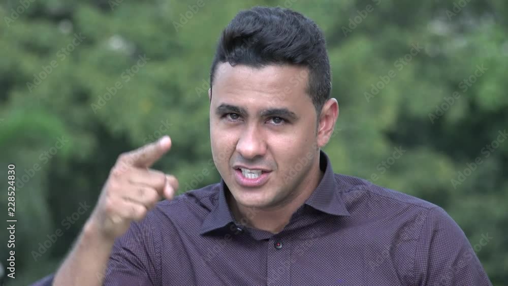 Angry Handsome Hispanic Man