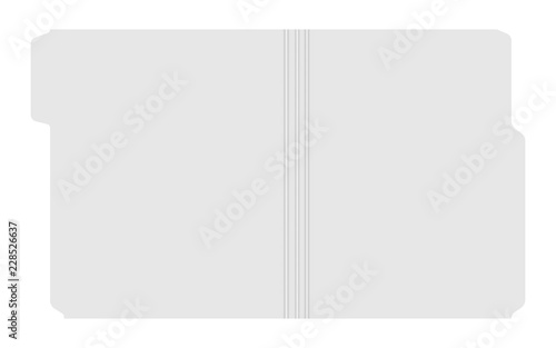 Open empty file folder with cut tab on white background, mockup