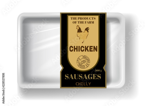 Fresh chicken meat. White polystyrene packaging