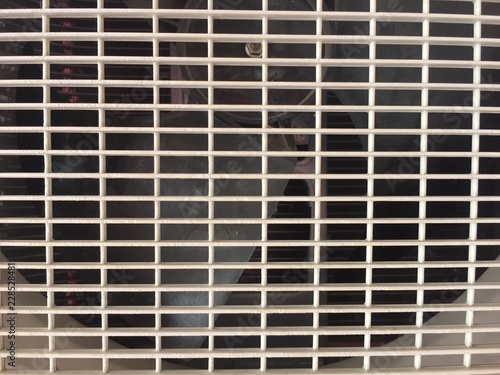 Air conditioner outdoor unit close-up