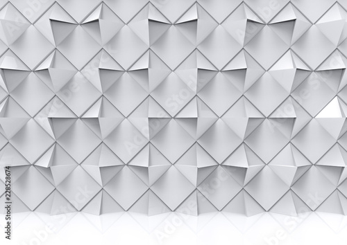 3d rendering. modern artistic geometric polygon shape wall and floor background.