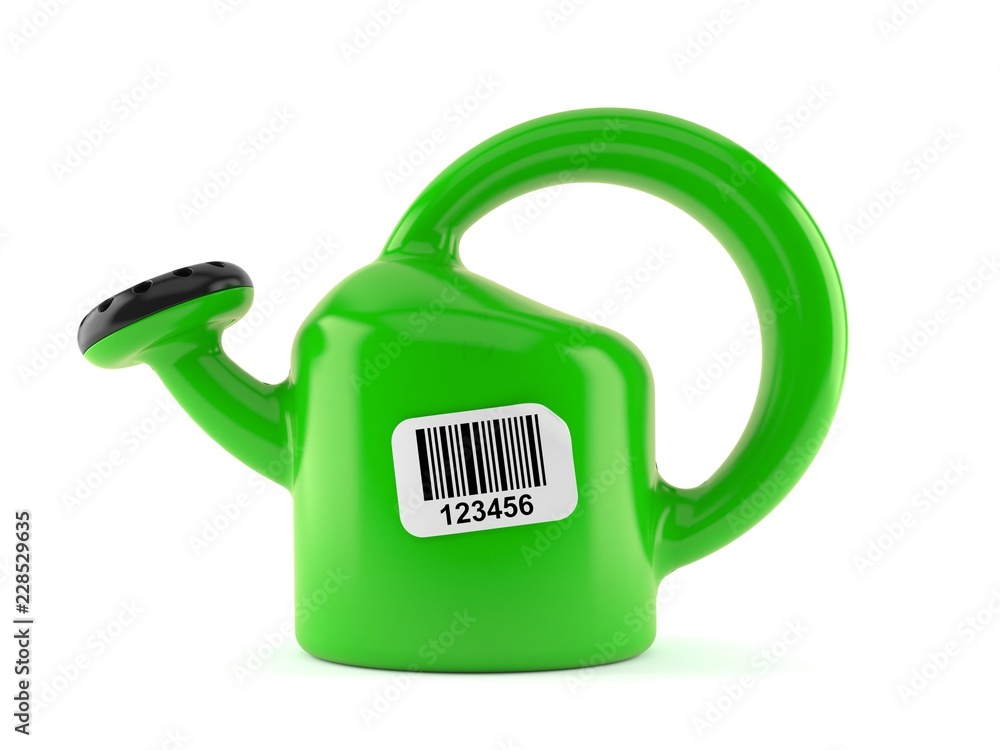 Obraz premium Watering can with barcode sticker