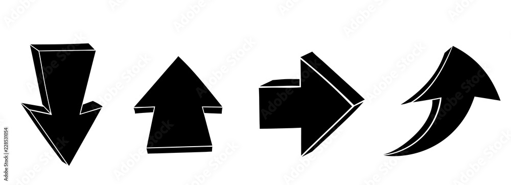 Arrow doodles. Up and down black signs Arrow doodles. Up and down black signs