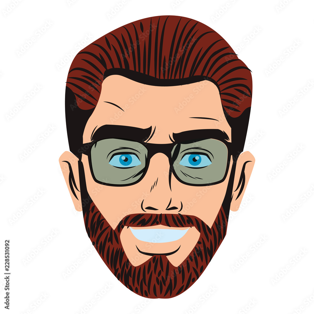 Pop art man face Pop art man face