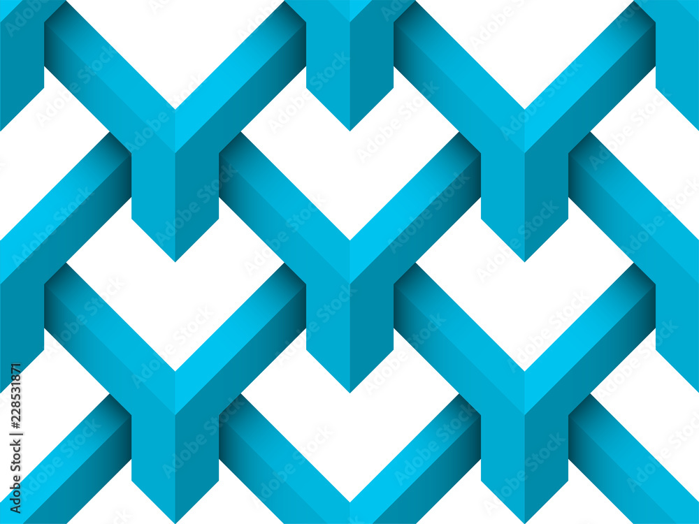 Obraz premium Blue geometric 3d seamless background