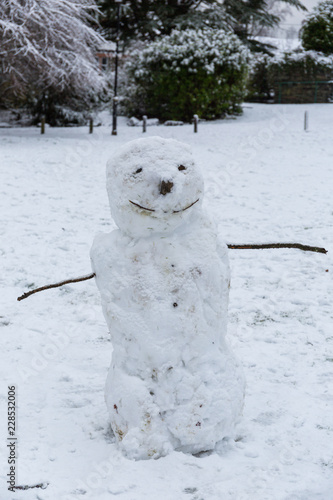 Snowman with a wicked grin
