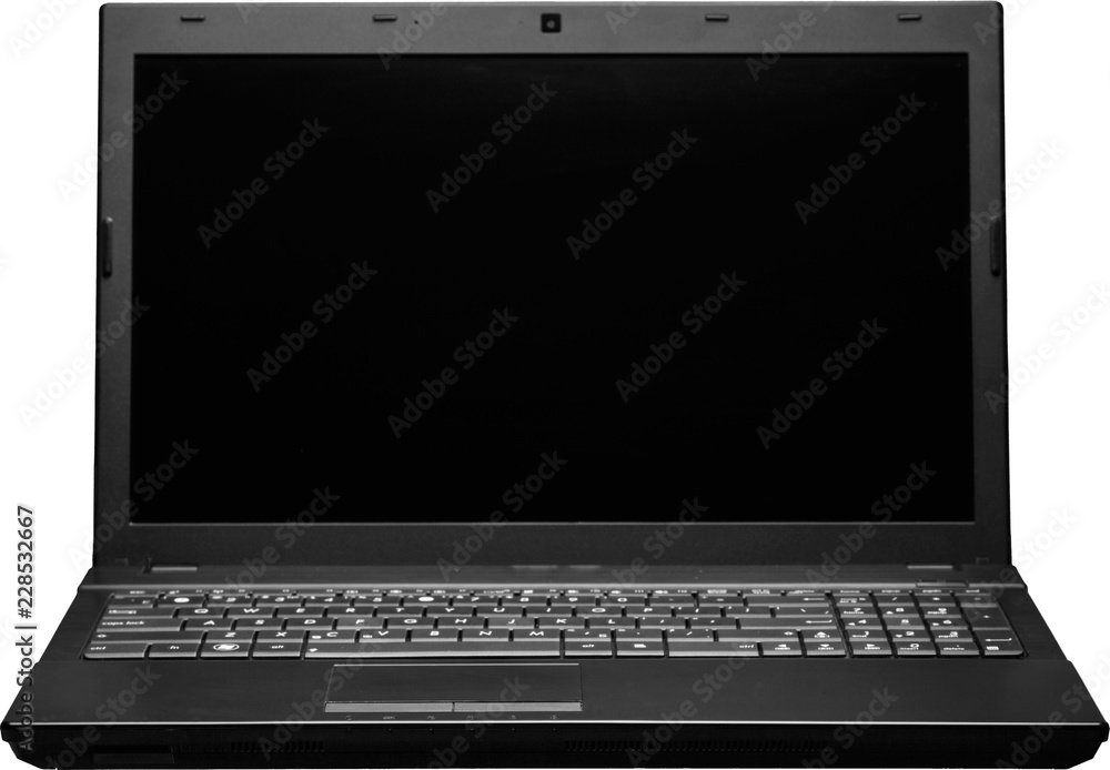 Black Laptop Computer - Isolated Black Laptop Computer - Isolated