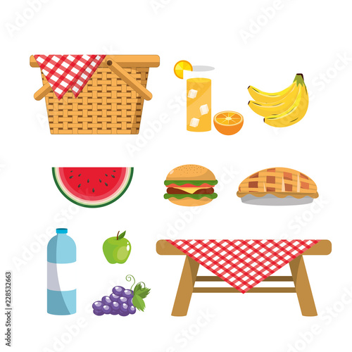 set hamper with healthy fruits and wine