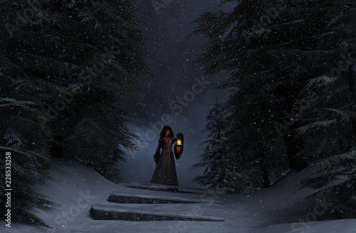 Winter's forest story,Young...