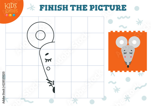 Copy and complete the picture vector blank game, illustration.