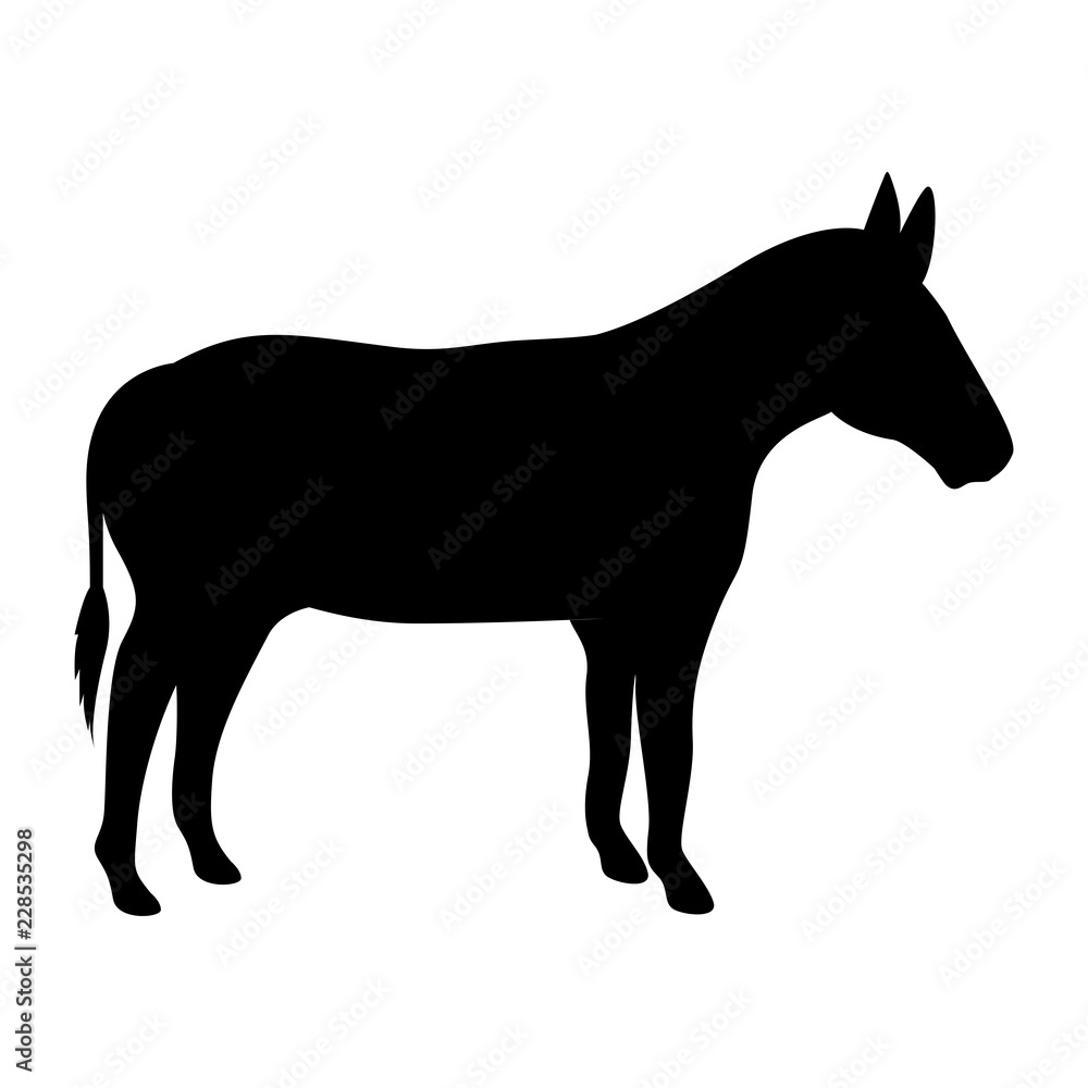 cute mule silhouette manger character
