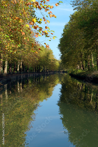 Canal of the Loing river in Loiret region