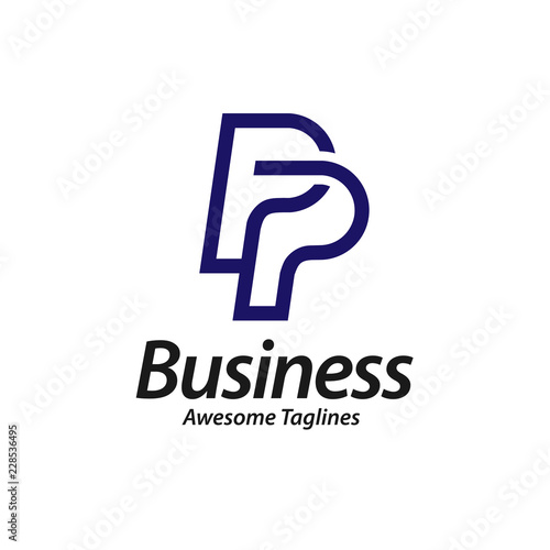 creative initial Letter PP Logo Design Vector isolated on white.